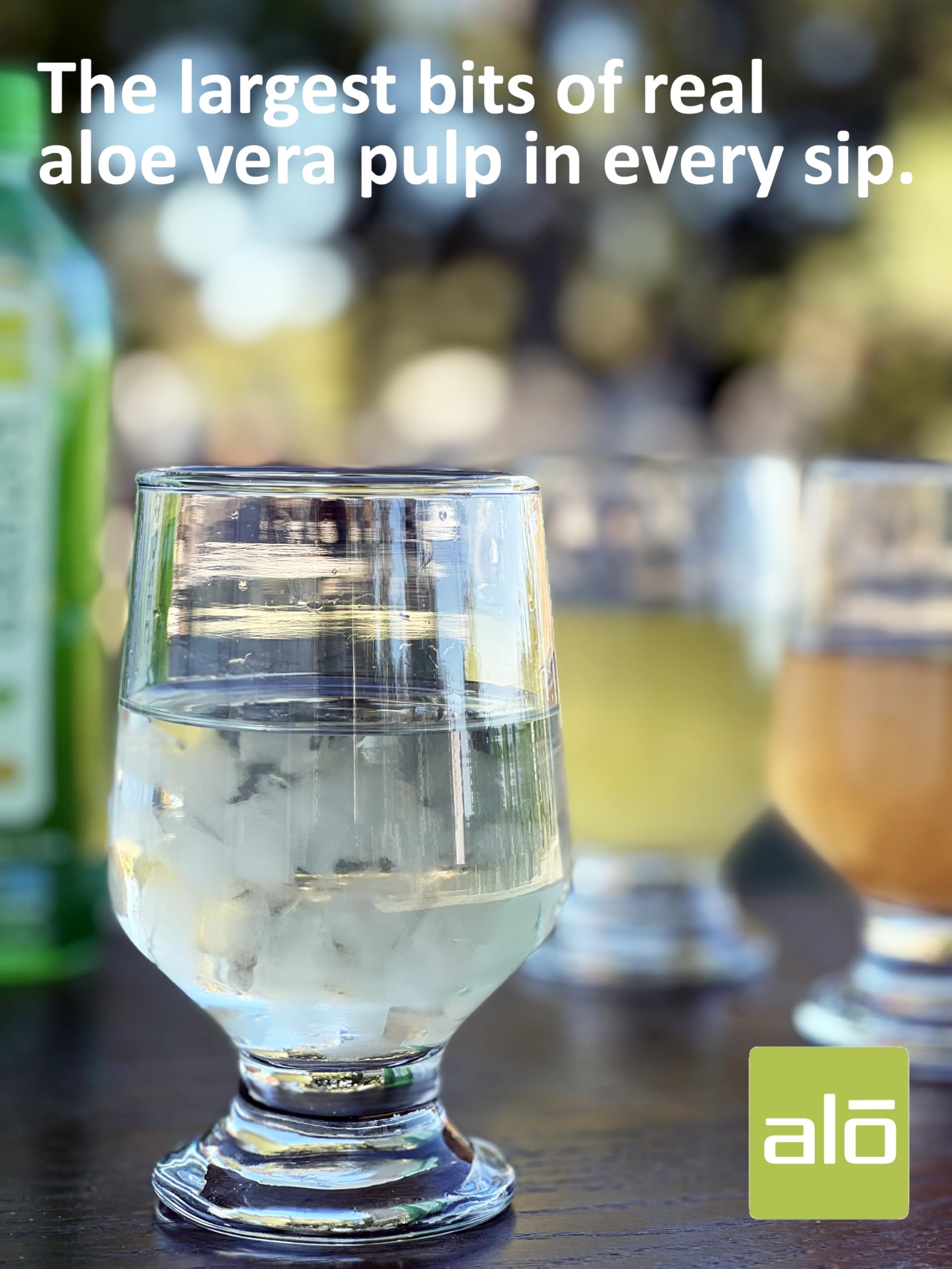 ALO Original real fruit and vegetable juices blend enhances vibrant taste.