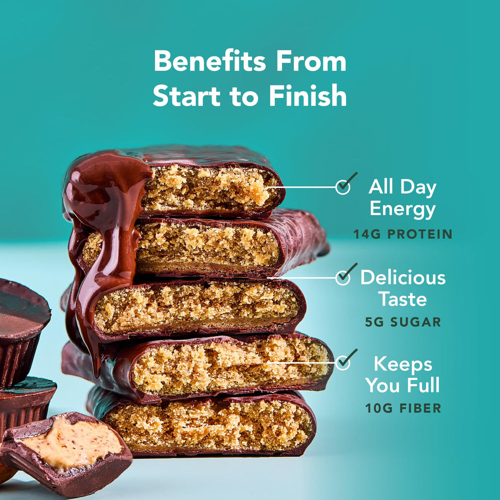 ALOHA Almond Butter Cup bar unwrapped reveals creamy center.