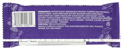 ALOHA Bar Chocolate Caramel Pecan ingredients closeup highlighting premium nuts and cocoa.