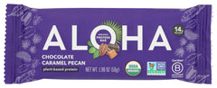 ALOHA Bar Chocolate Caramel Pecan on shelf for quick on-the-go energy.