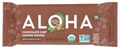 ALOHA Bar Chocolate Chip Ckie Dgh packaging shows a convenient snack for busy days.