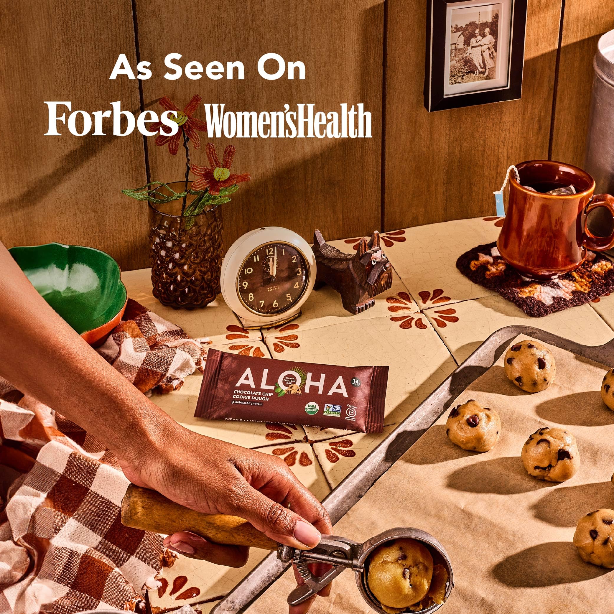 ALOHA chocolate chips detail with sea salt crystals for tasty snacking.