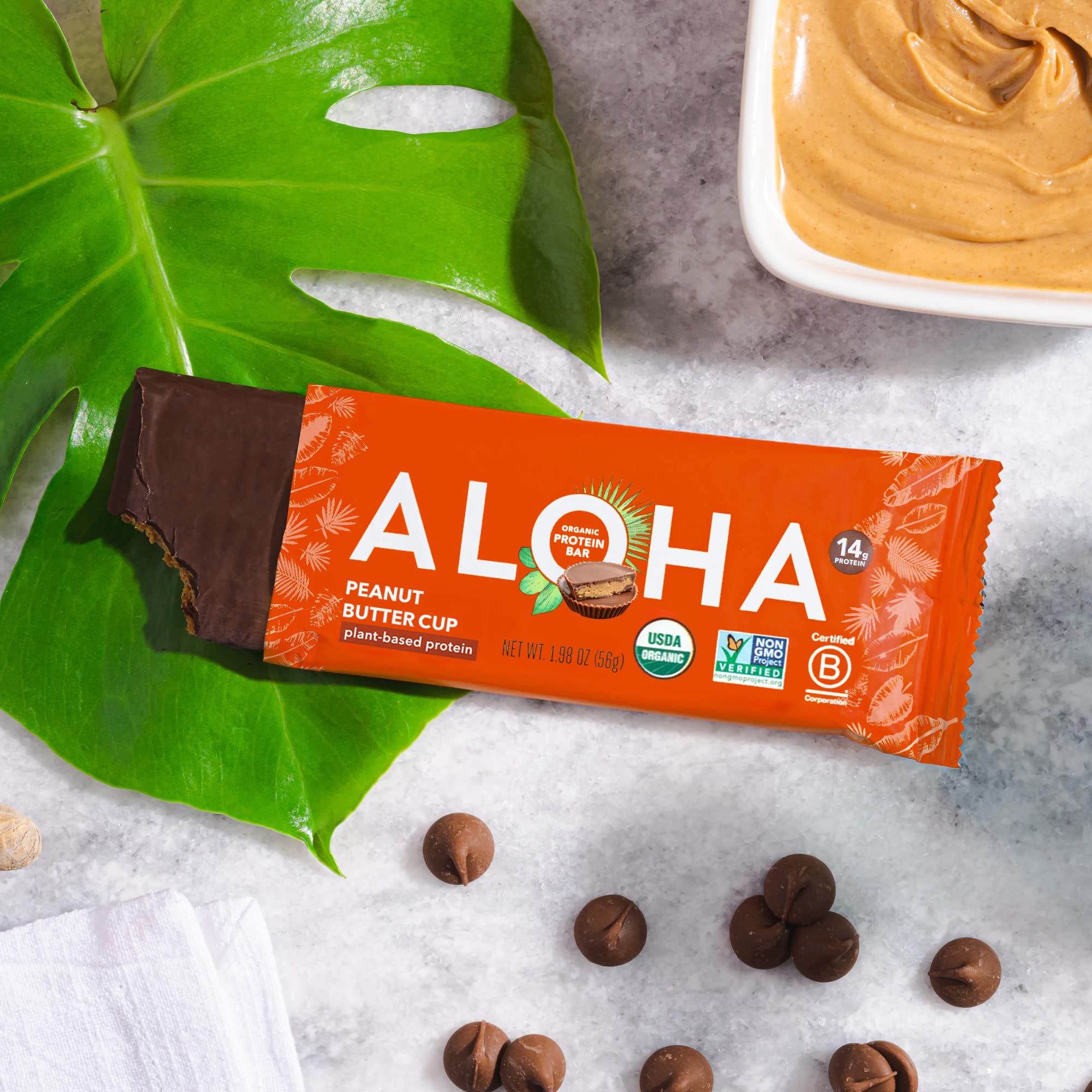 ALOHA bar in backpack, ready for pre-workout energy