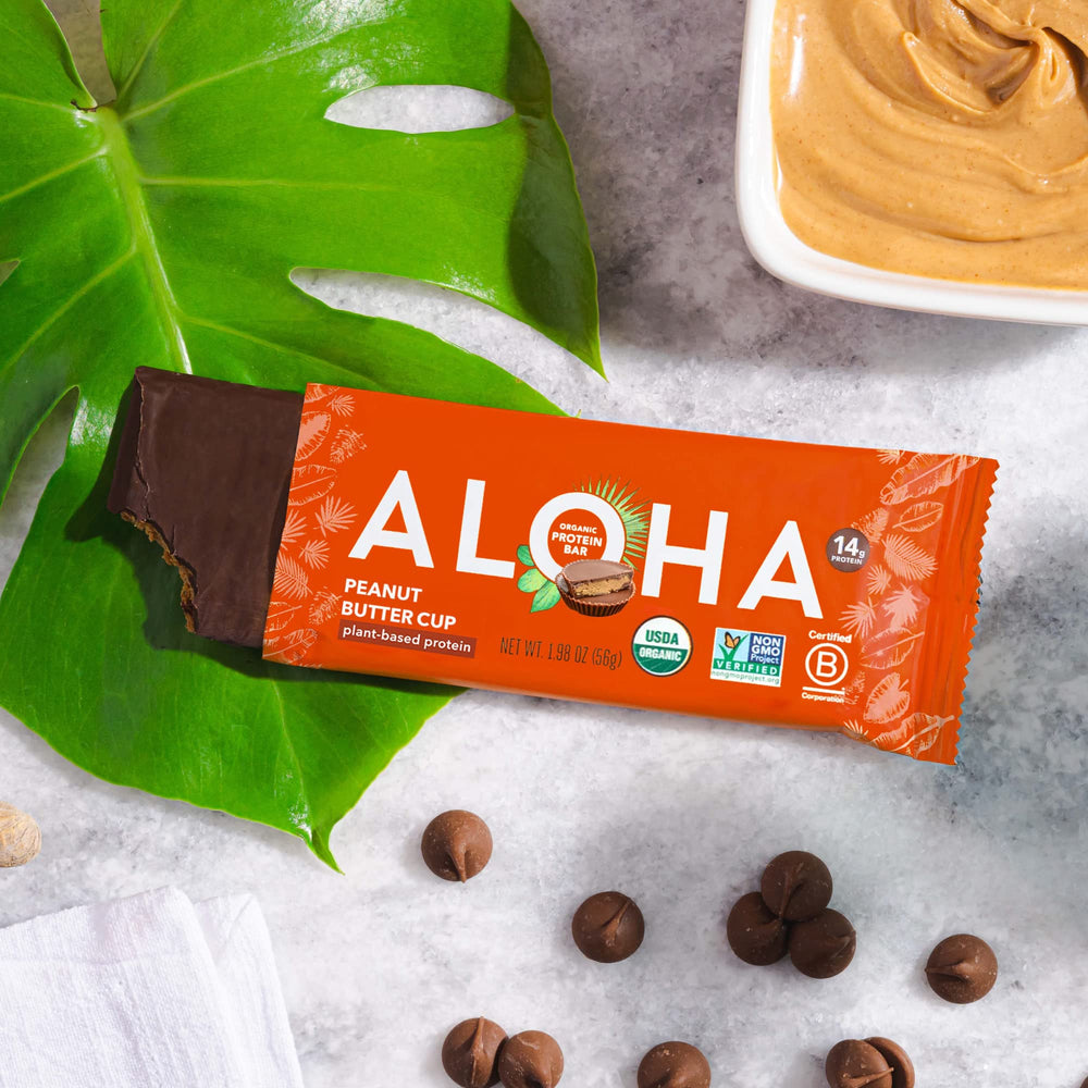 ALOHA bar in backpack, ready for pre-workout energy