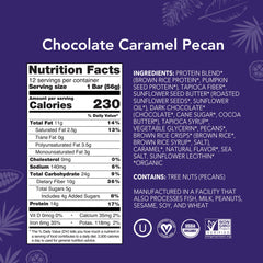 ALOHA Chocolate Caramel Pecan bar closeup highlighting caramel and pecans for post-workout energy.