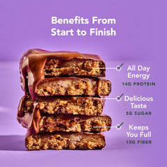 ALOHA Chocolate Caramel Pecan bar wrapped for easy, on-the-go snacking with no artificial ingredients.