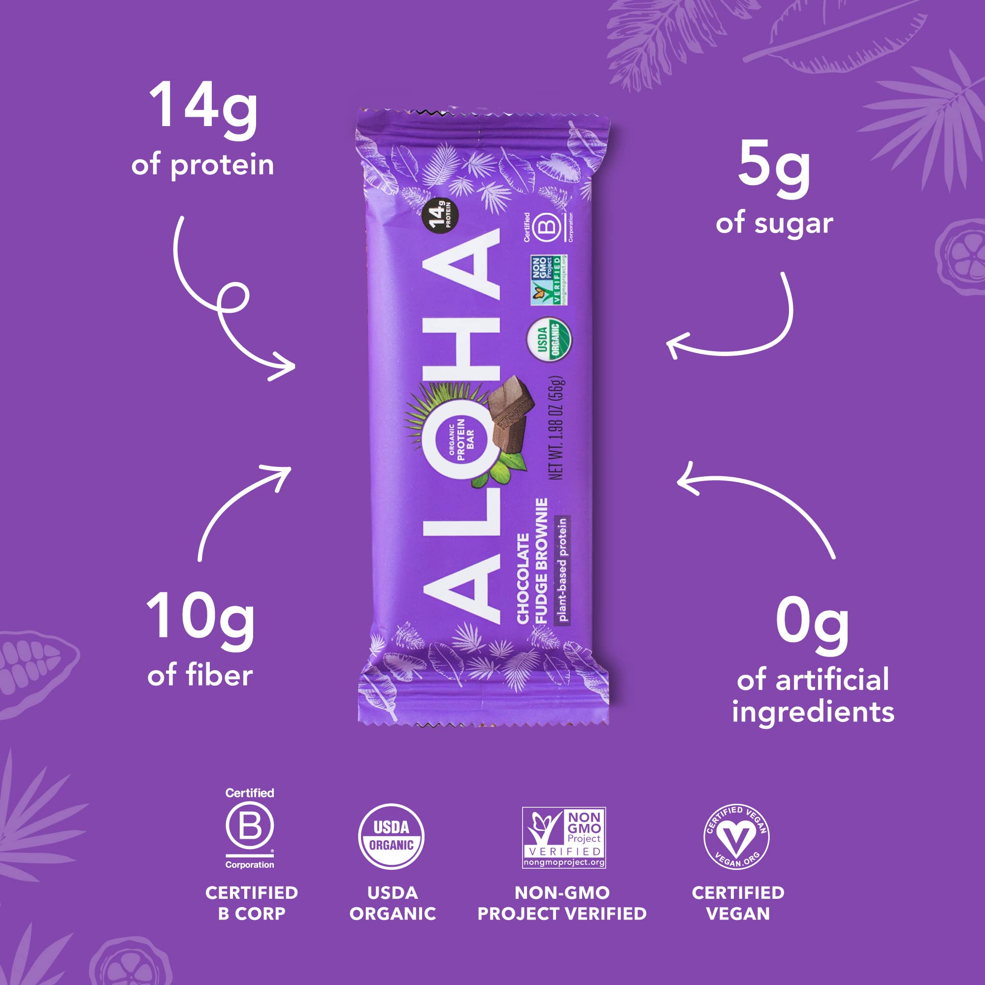 ALOHA Chocolate Fudge Brownie bar served during breaks to curb hunger between meetings.