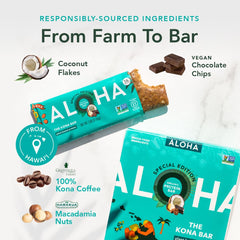 ALOHA Kona bar features Kona Coffee and Hawai'i macadamia nuts
