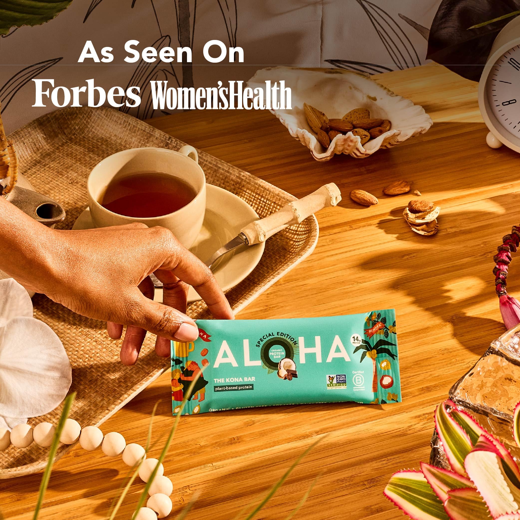 ALOHA Kona bar organic plant-based protein nutrition info