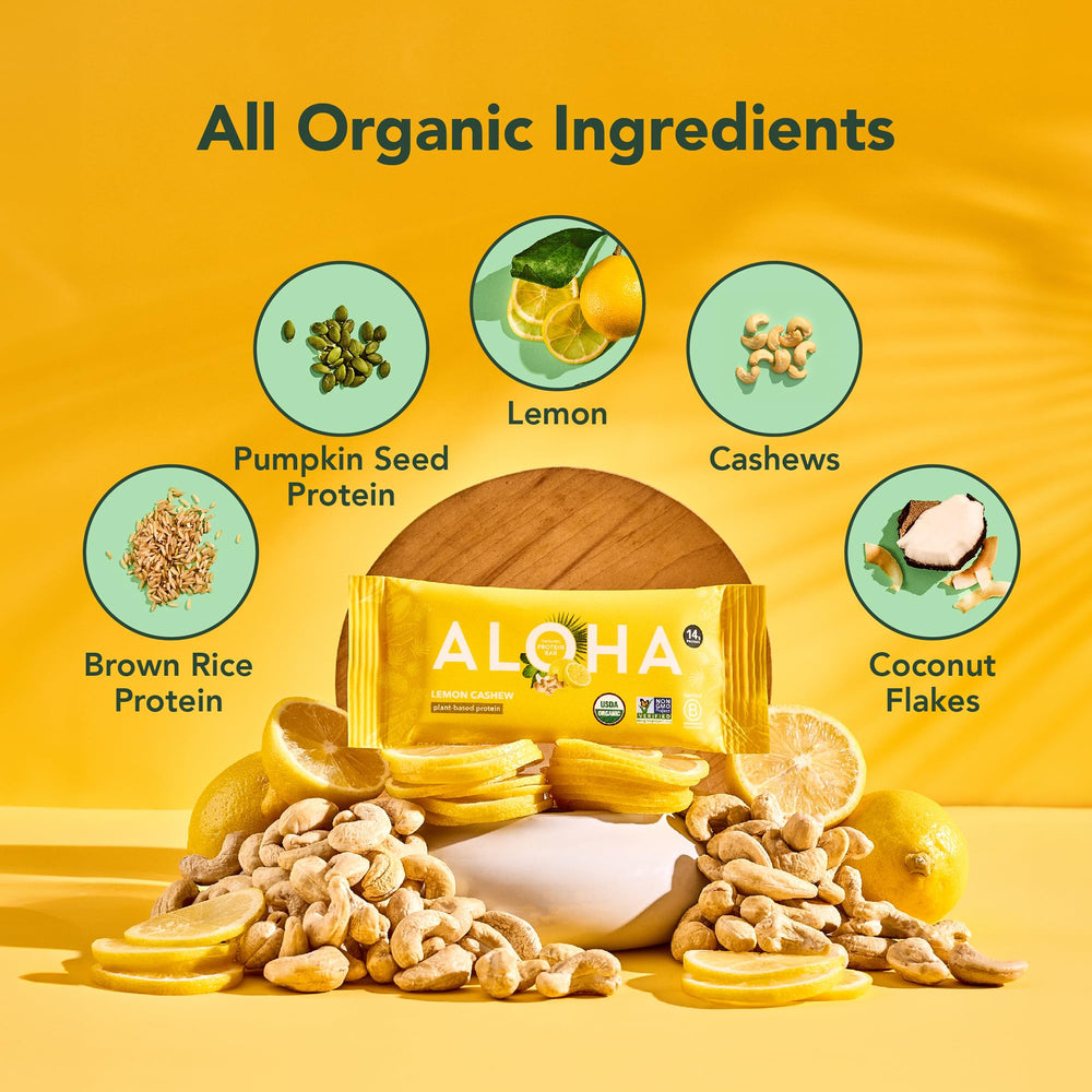 ALOHA Lemon Cashew bar break reveals soft texture and citrus aroma.