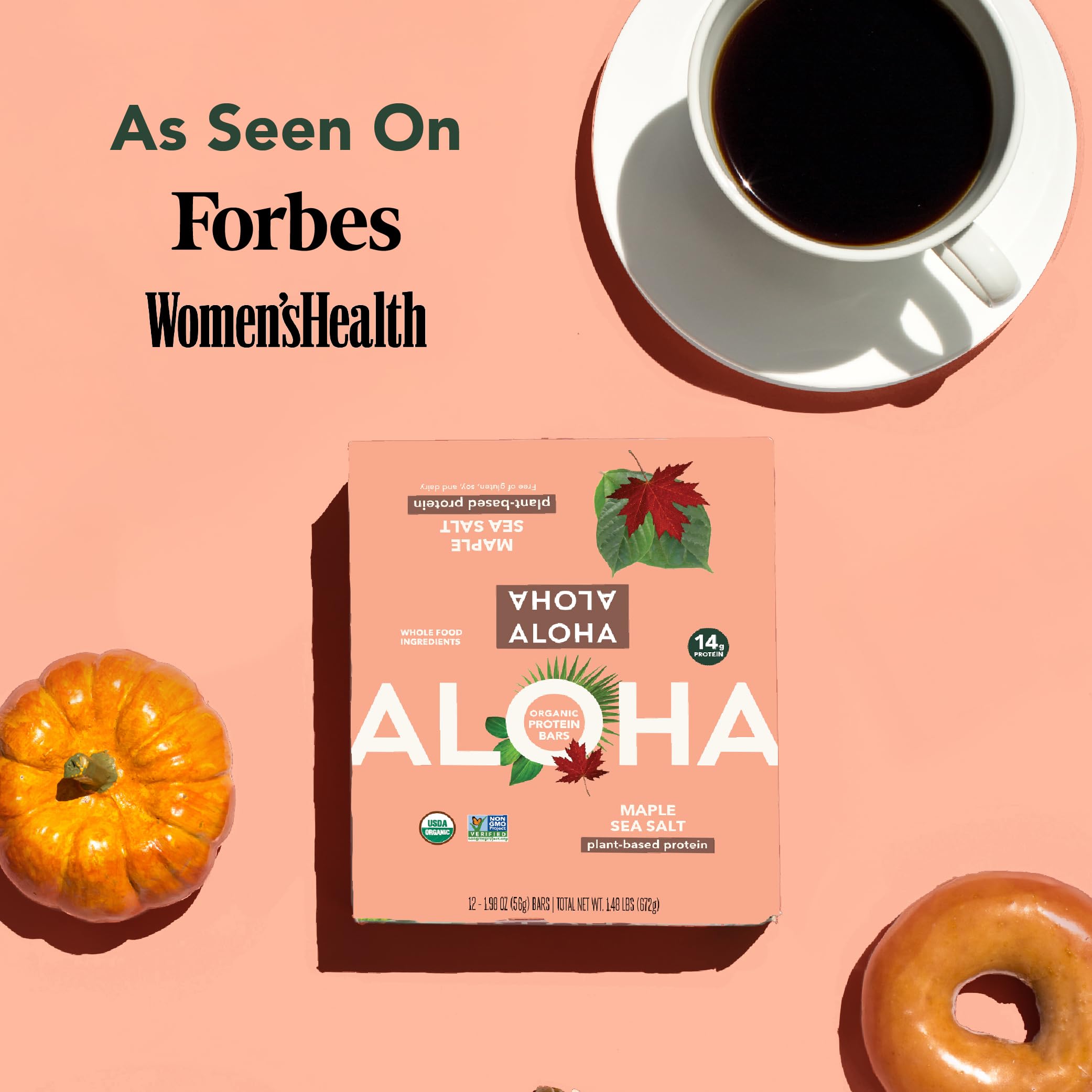 ALOHA Maple Sea Salt Bar wrapped detail showing real ingredients and clean label.