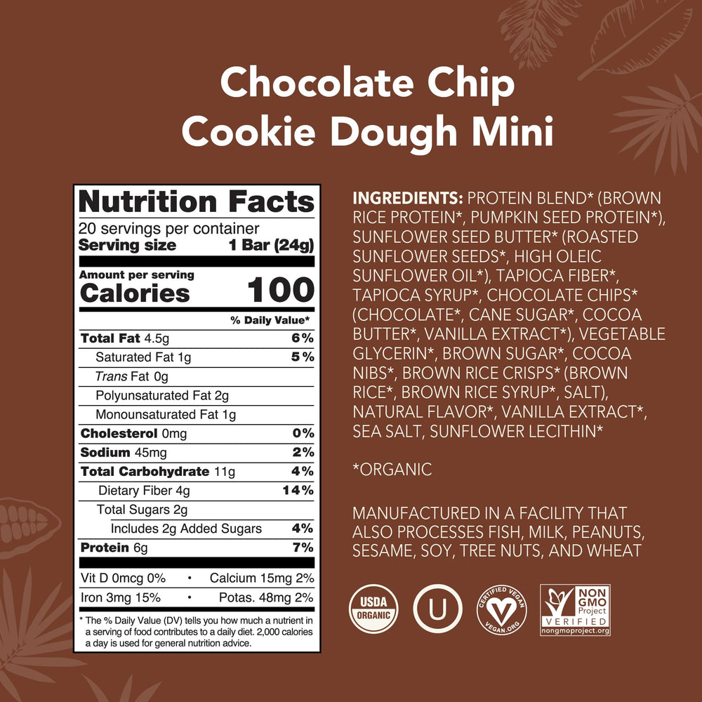 ALOHA Minis bar ingredients scene, real whole-food ingredients shown