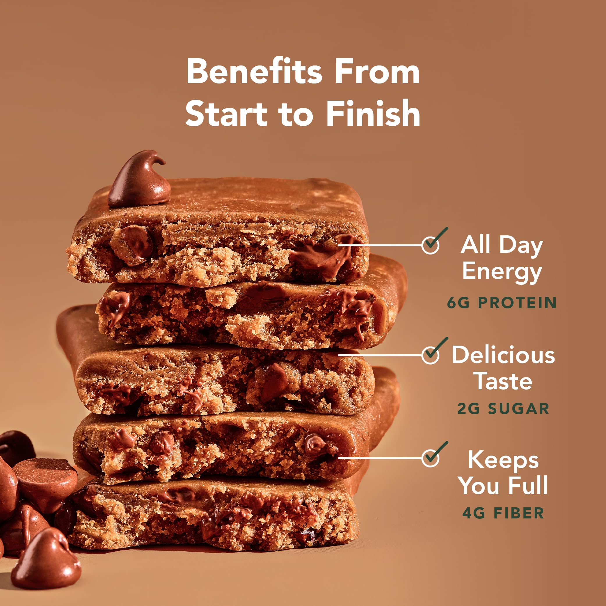 ALOHA Minis bar nutrition facts label, highlights 6g plant protein and low sugar