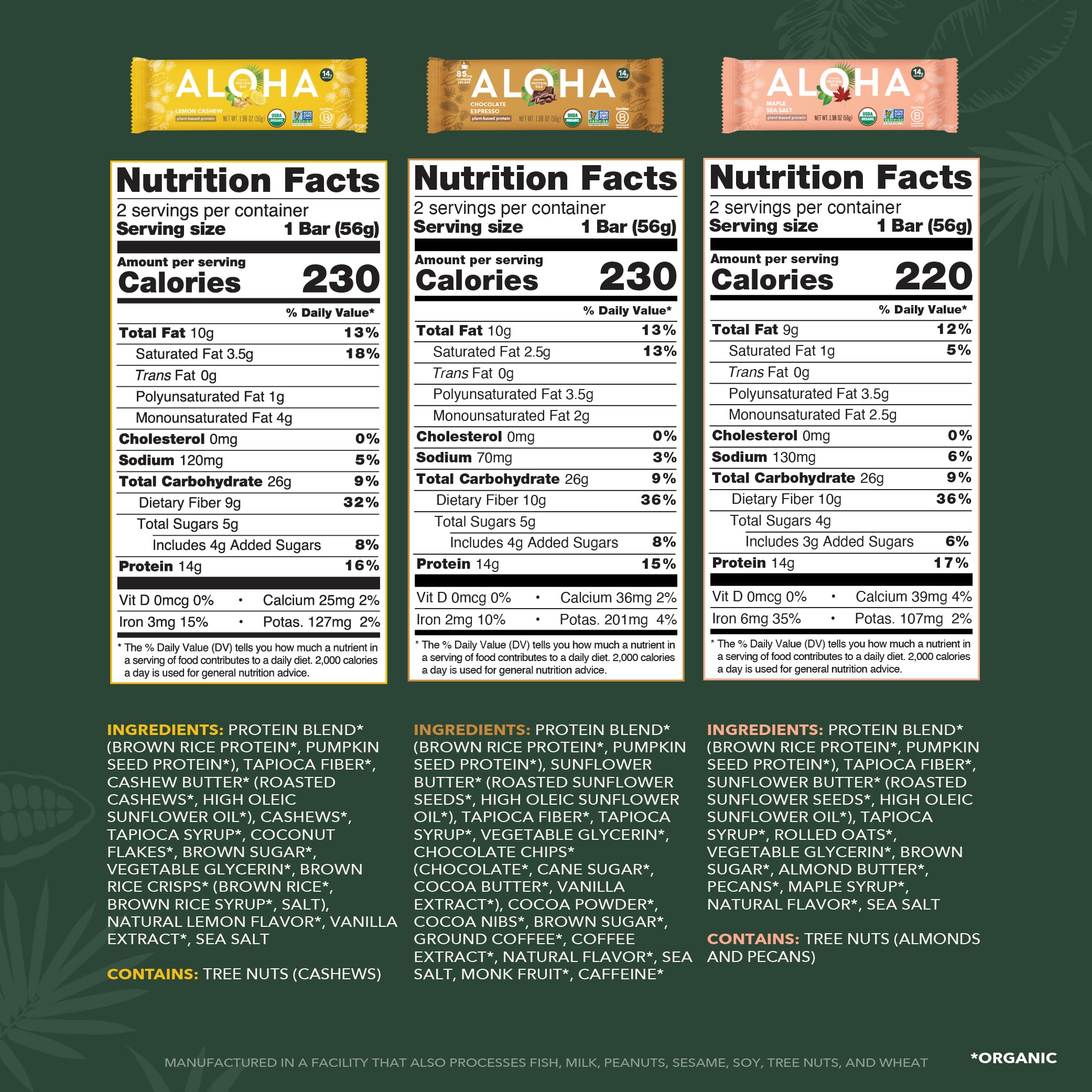 ALOHA Oatmeal Chocolate Chip bar for chewy texture and fiber-rich snacking between workouts.