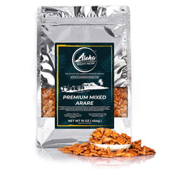 Aloha Right Now Arare rice crackers in mixed shapes for versatile snacking.