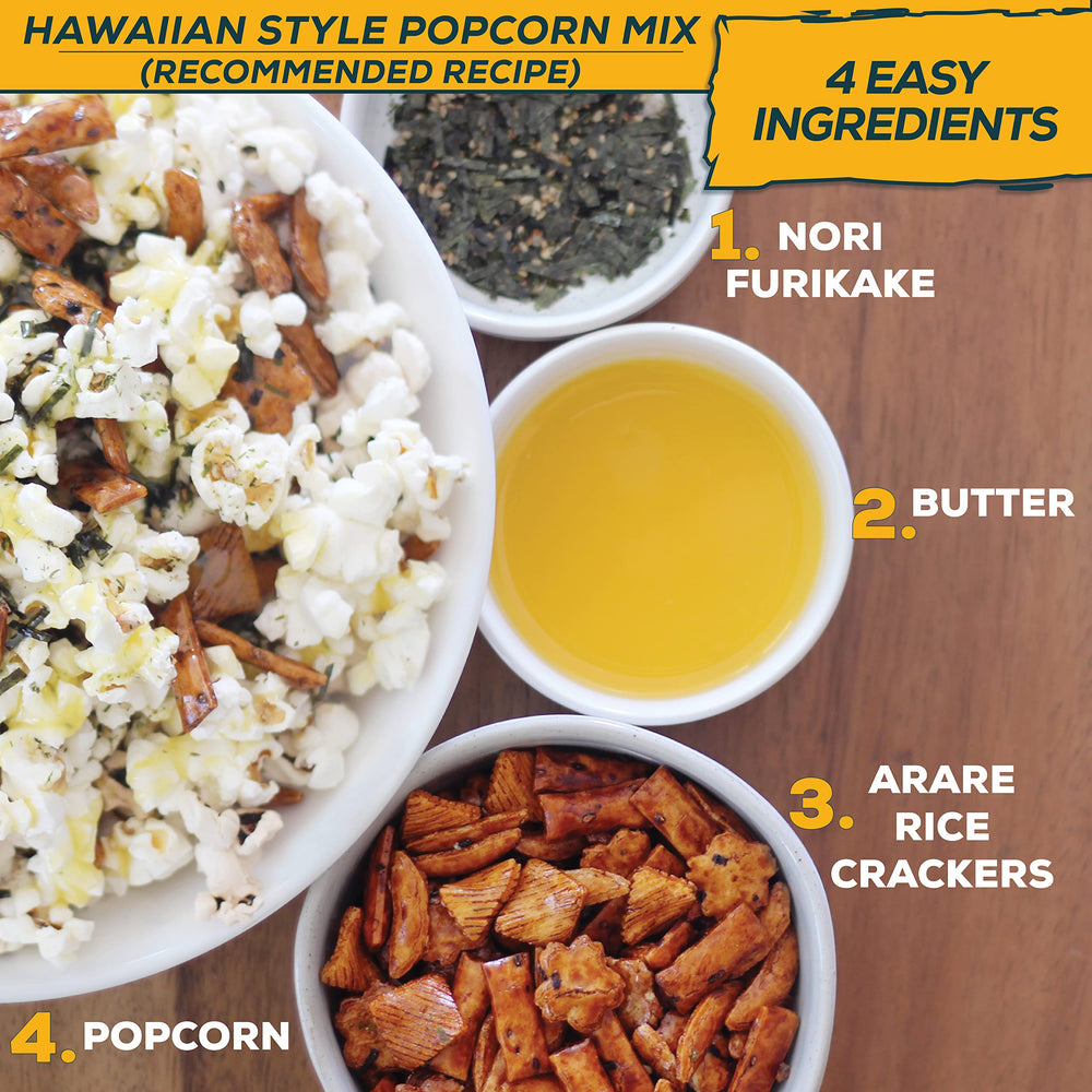 Aloha Right Now Arare rice crackers Sakura pieces for delicate crunch.