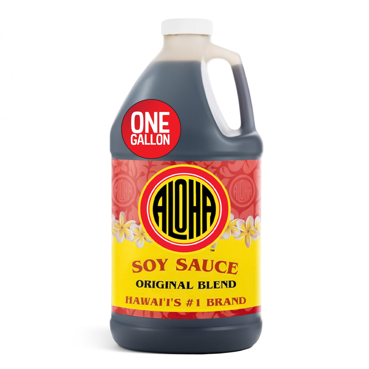 Aloha Shoyu Original Blend bottle on the counter, a versatile cooking companion.