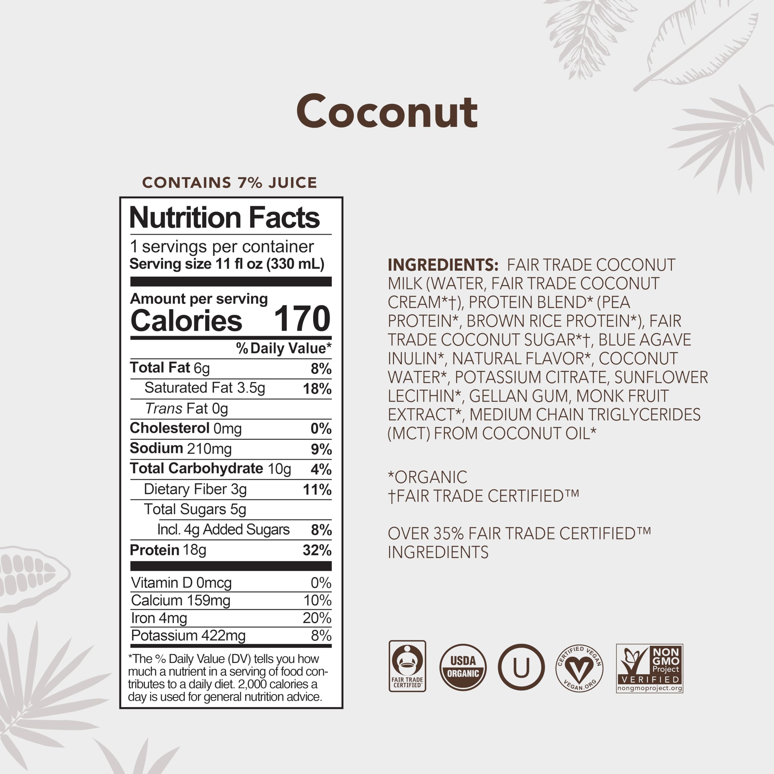 ALOHA Coconut bottle emphasizes dairy-free creaminess in a bottle
