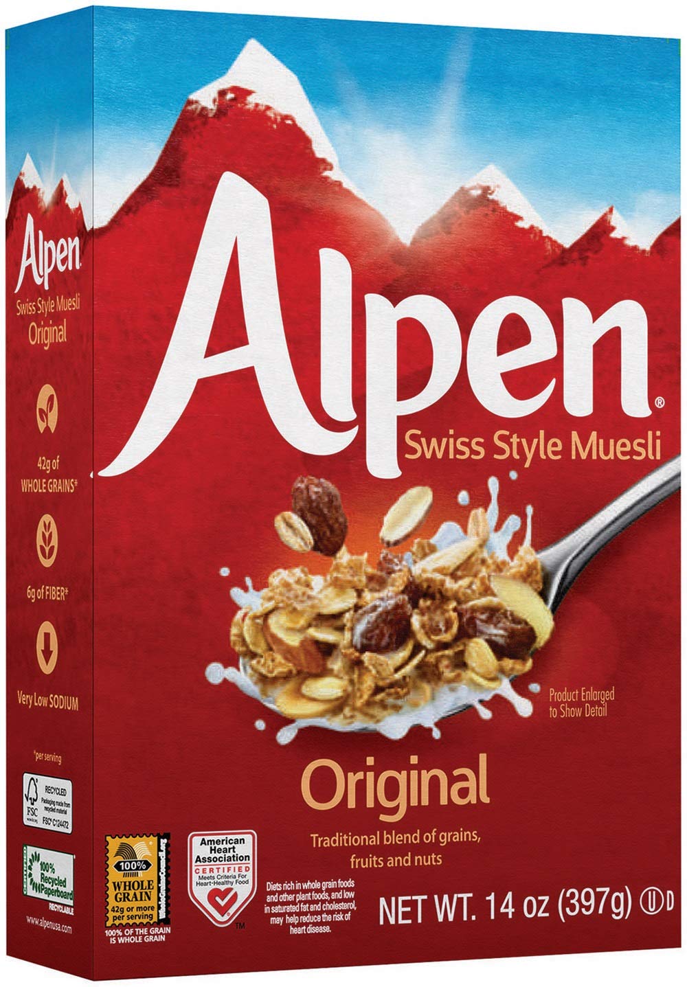 Alpen Original Muesli soaked overnight for a traditional Swiss muesli experience.