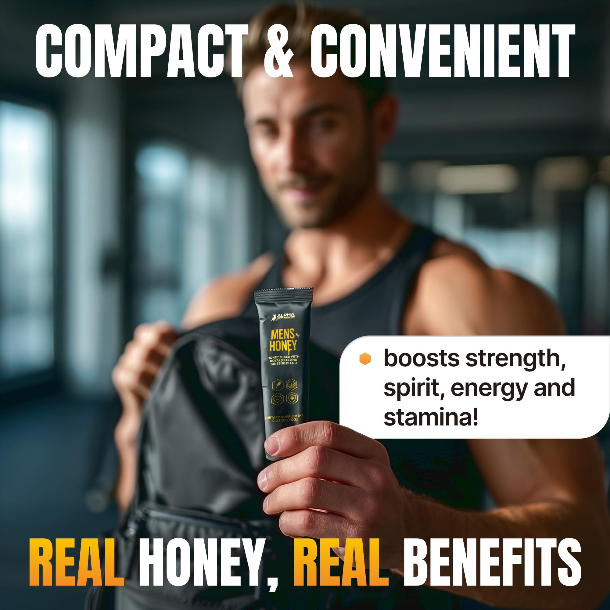 Alpha Performance Royal Jelly Honey for Men 10g sachet designed for on-the-go energy