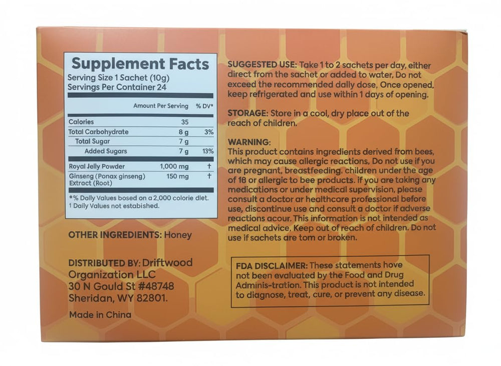 Alpha Performance Royal Jelly Honey for Men travel-pack open, contents ready for mixing
