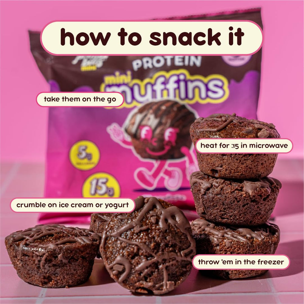 Alpha Prime Bites Minis soft-texture muffin, satisfies cravings with less sugar.
