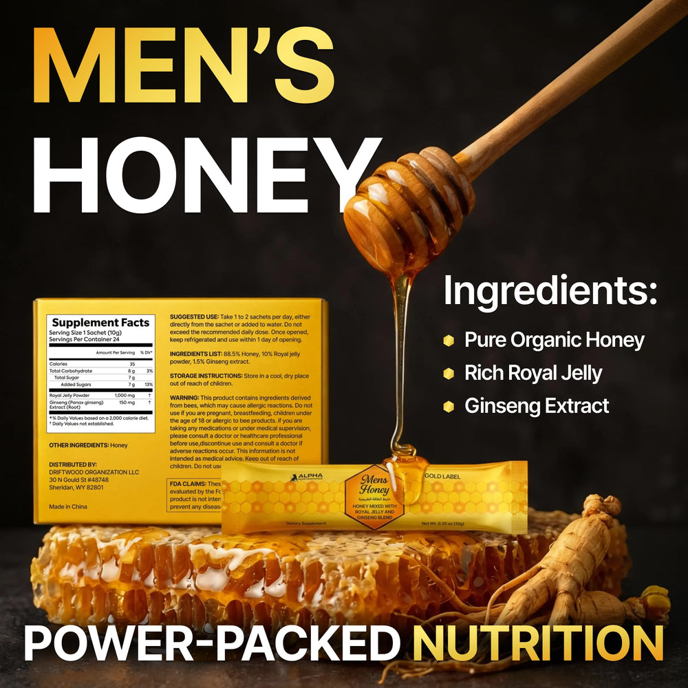 Alpha Performance Mens Gold Honey 24-pack collection for easy portability.
