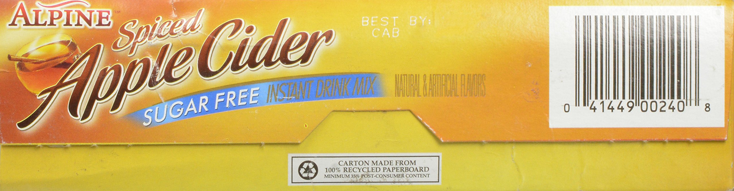 Alpine Spiced Apple Cider Sugar Free label highlights Vitamin C content
