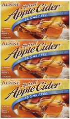 Alpine Spiced Cider box with three sugar-free packets for easy mixing.