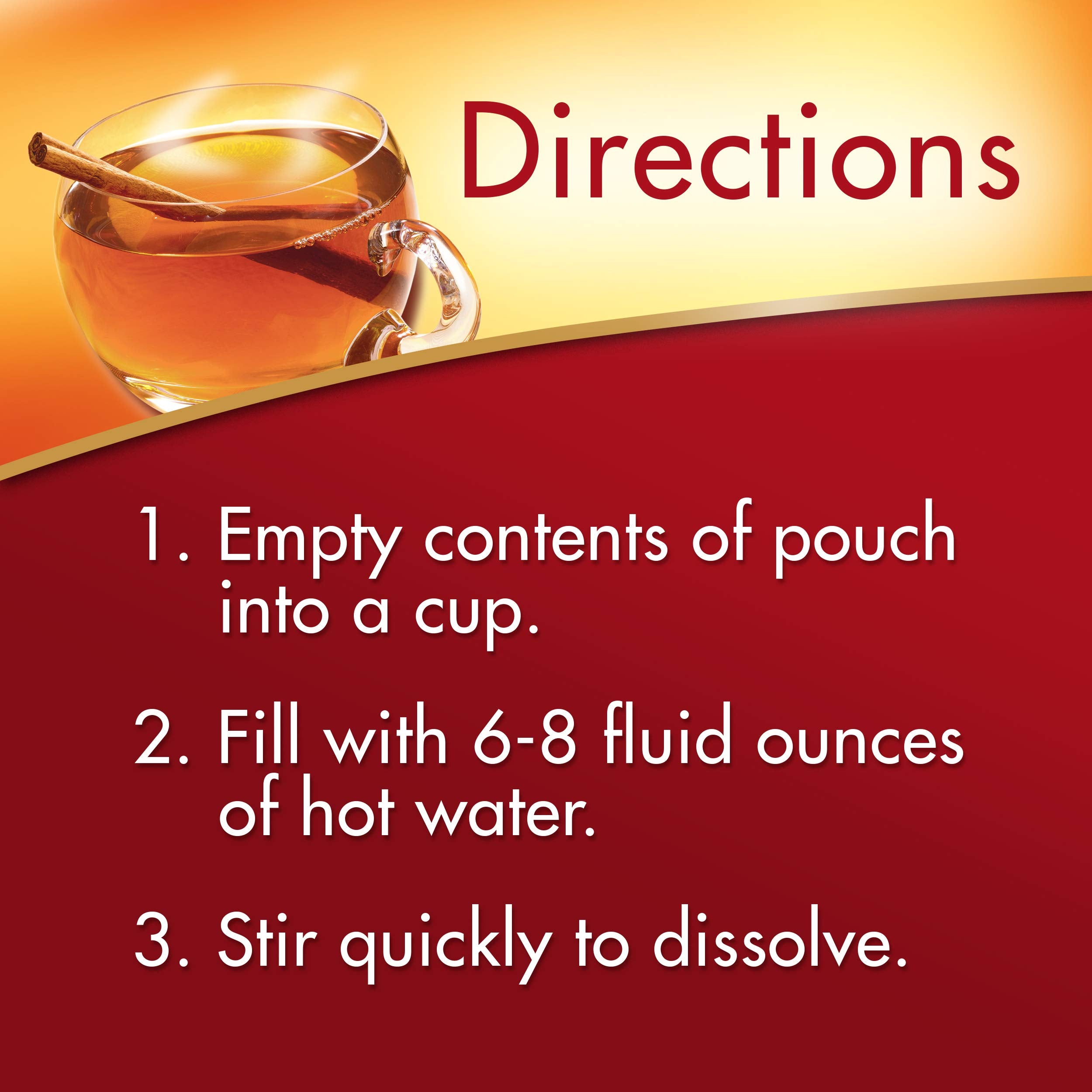 Vitamin C-rich Alpine Spiced Cider sachet adds brightness to a beverage.
