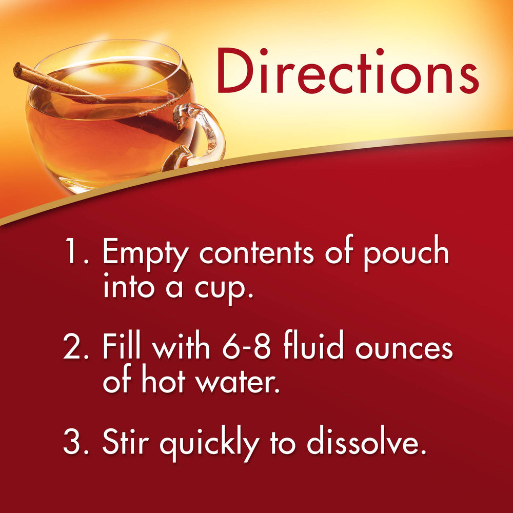 Vitamin C-rich Alpine Spiced Cider sachet adds brightness to a beverage.