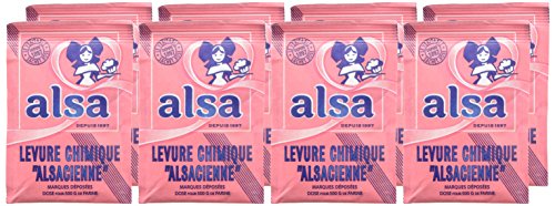 Alsa baking powder label highlights 11 g sachets and French origin