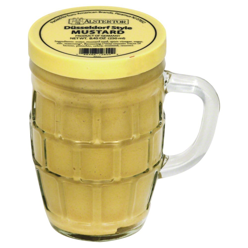 Alstertor mustard in a beer mug for easy serving at gatherings