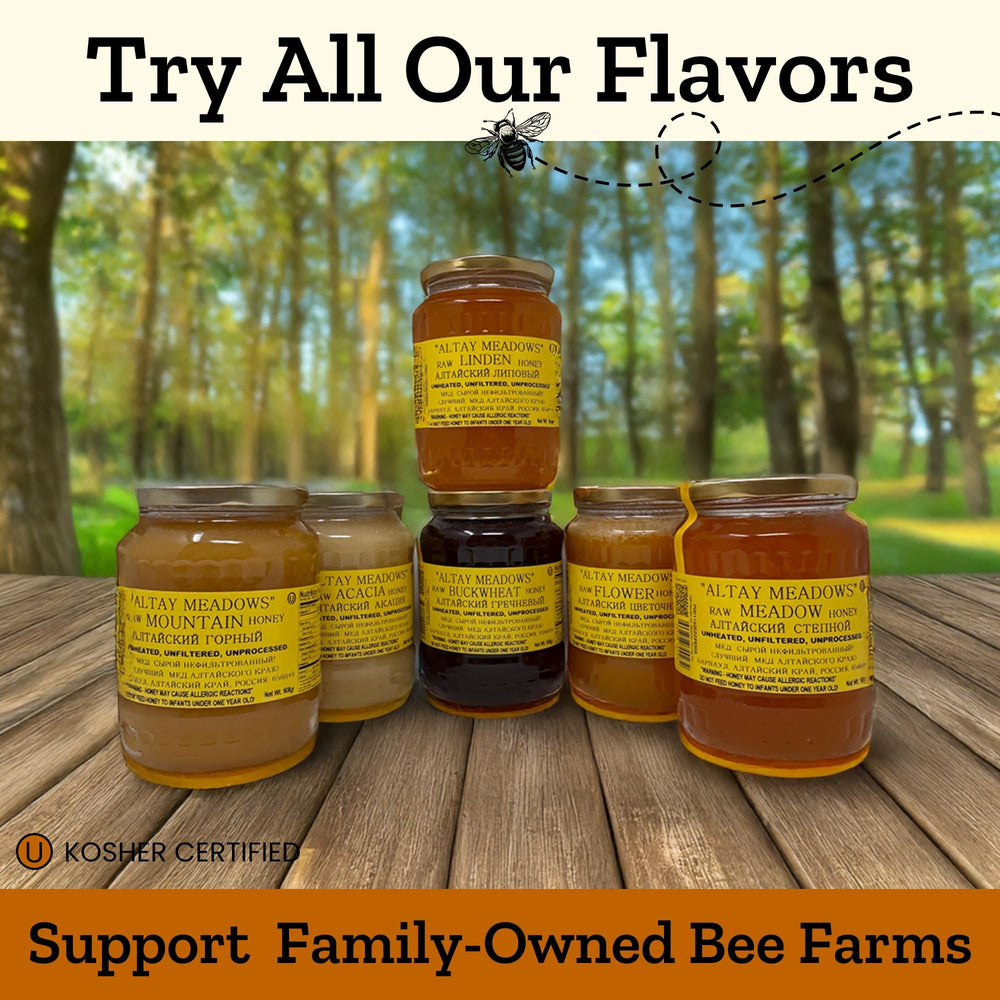Altay Meadows Acacia Honey in tea adds smooth sweetness without overpowering flavors.