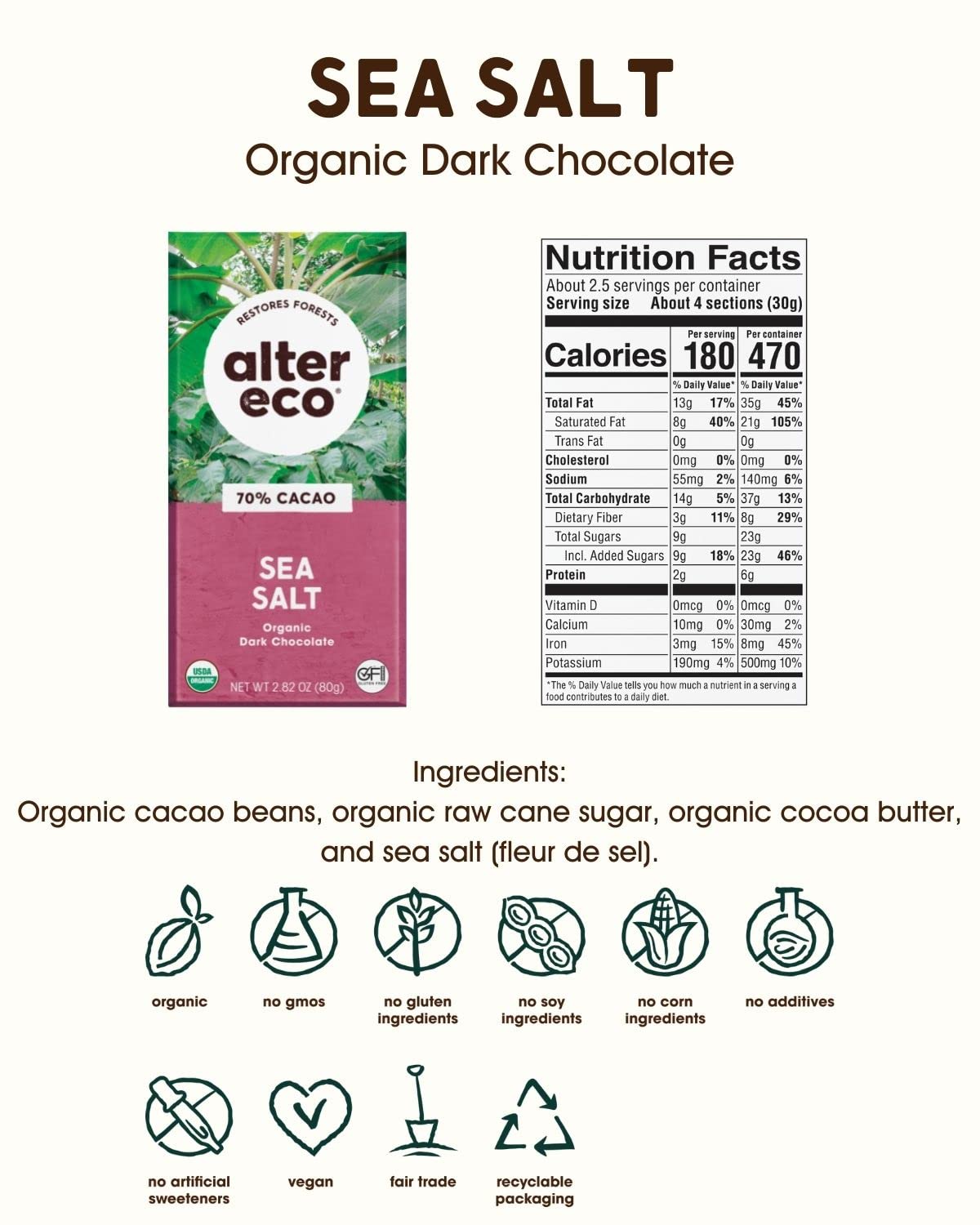 Alter Eco fleur de sel Brittany salt crystals add delicate crunch and balance.