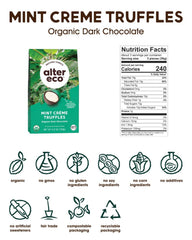 Alter Eco Mint Creme Truffles box open, ideal for gifting