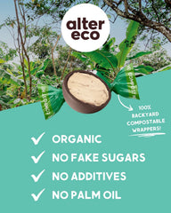 Alter Eco Mint Creme Truffles bite reveals silky mint center