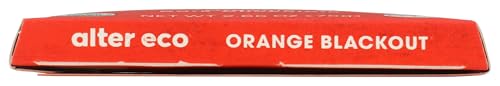 Alter Eco Orange Blackout closeup reveals rich cacao texture and zest specks.