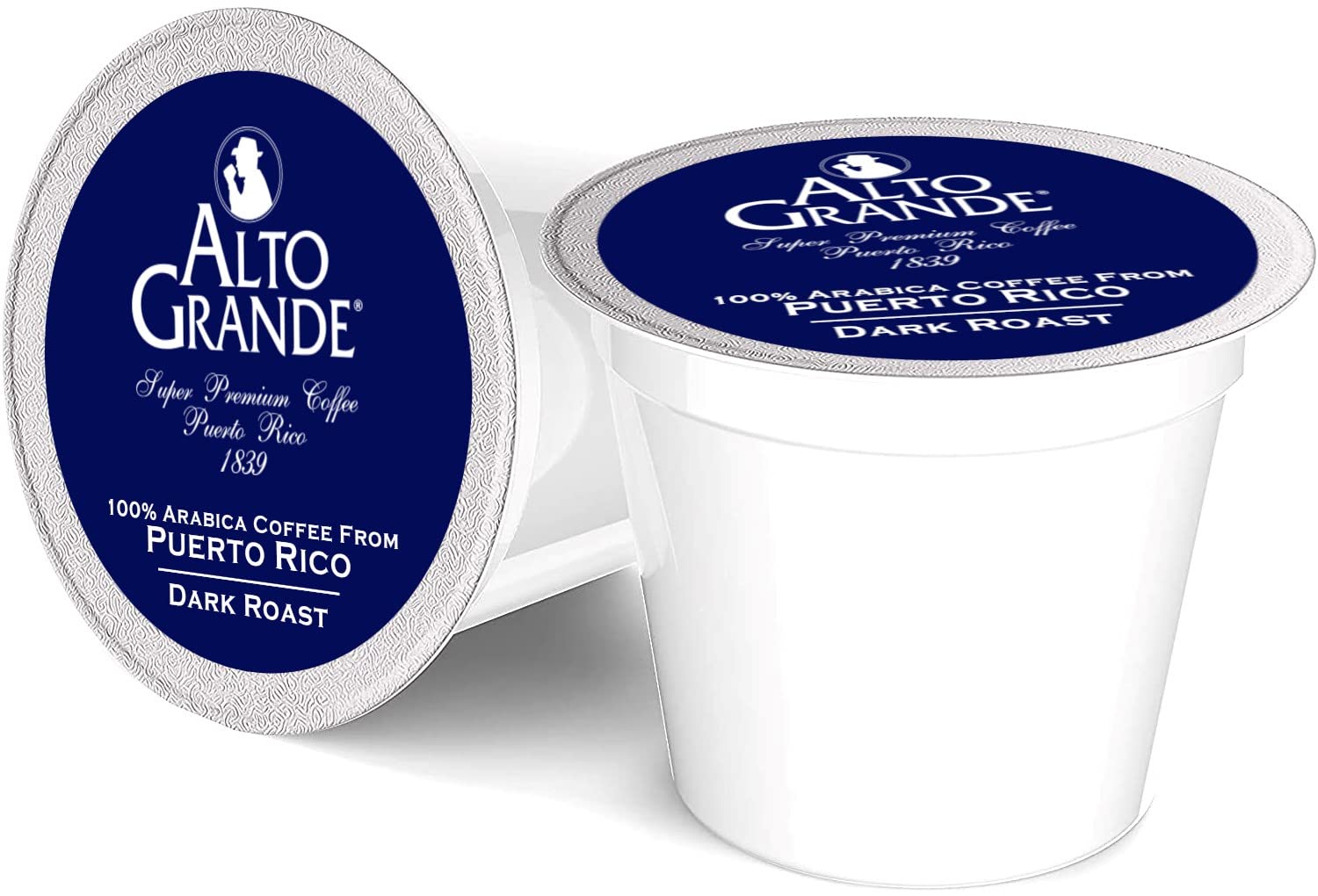 Alto Grande ground dark roast pods in a 72-count box for easy daily brewing.