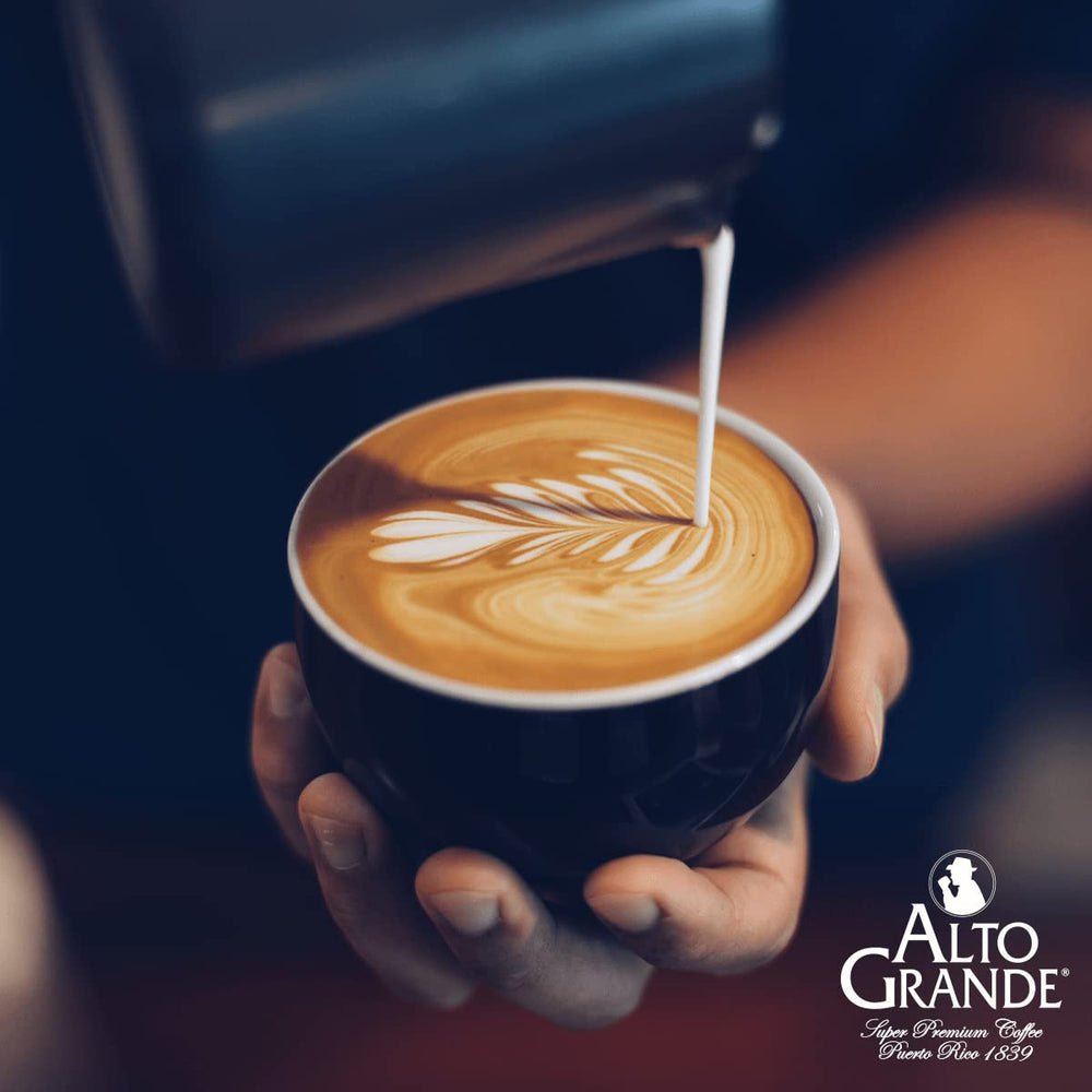 Alto Grande close-up label reveals precise roasting standards.