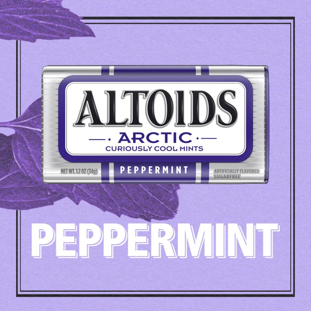 ALTOIDS Arctic Peppermint tin side profile for travel use