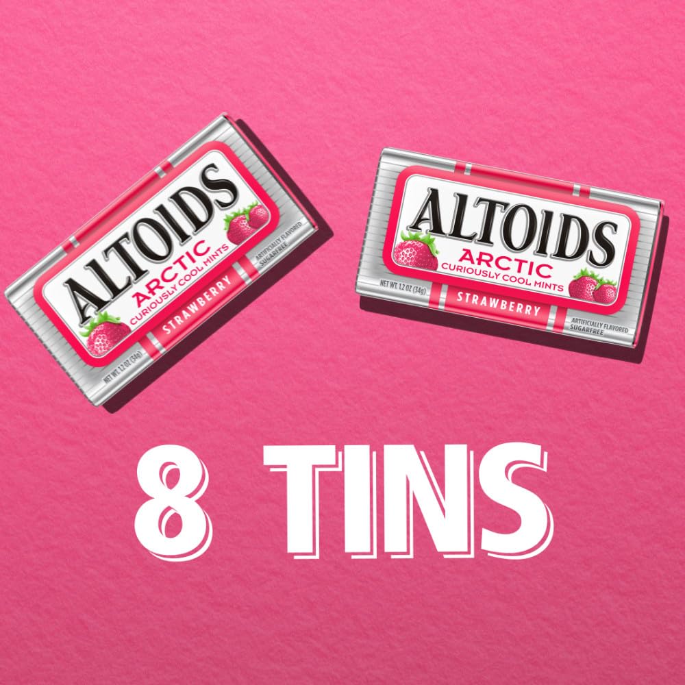 Desk-friendly ALTOIDS Arctic Strawberry tin adding fresh breath between meetings