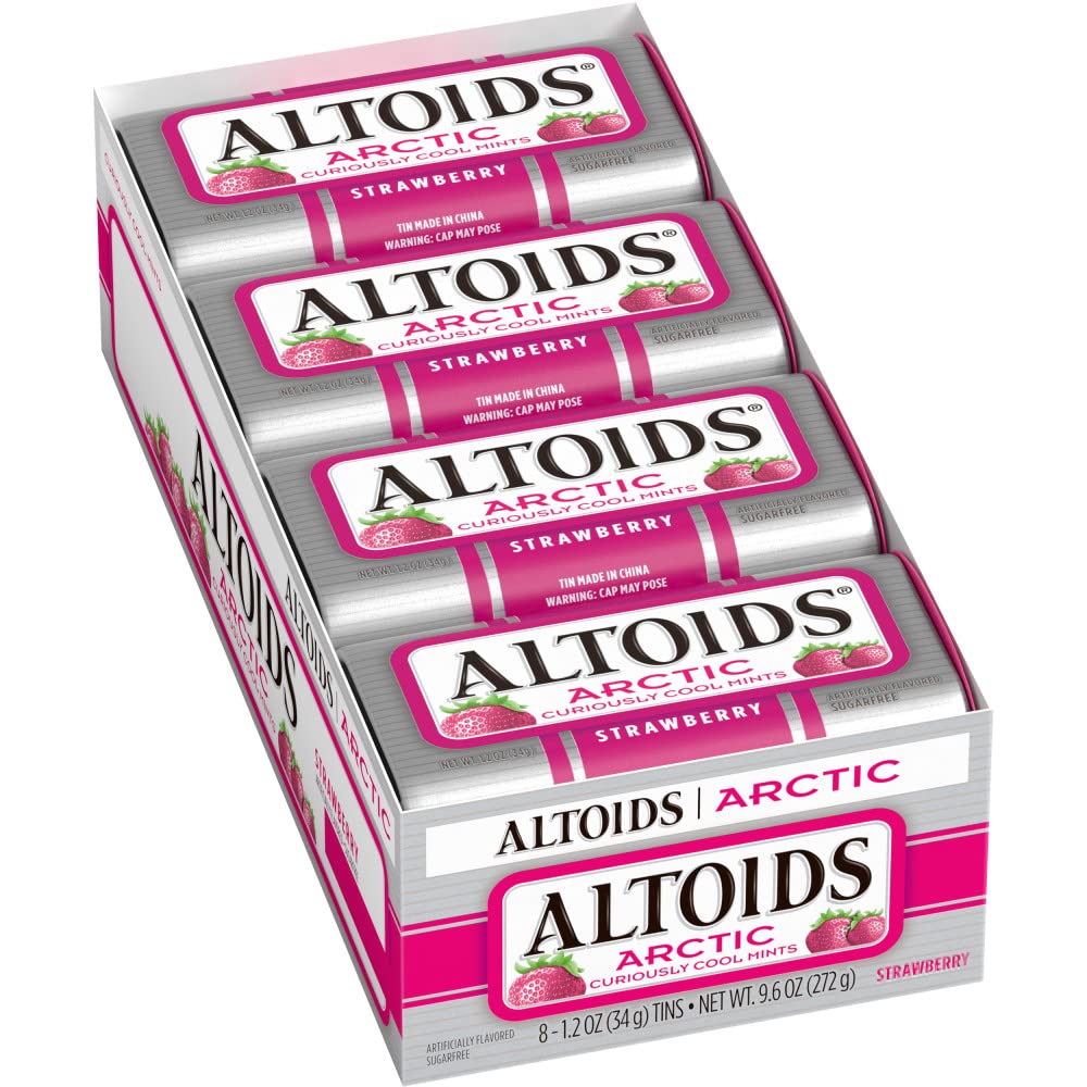 ALTOIDS Arctic Strawberry mints in a front-facing tin for on-the-go freshness