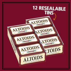 Altoids cinnamon mints close-up crisp texture and aroma.