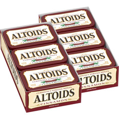 Altoids cinnamon mints tin front view for on-the-go freshness.