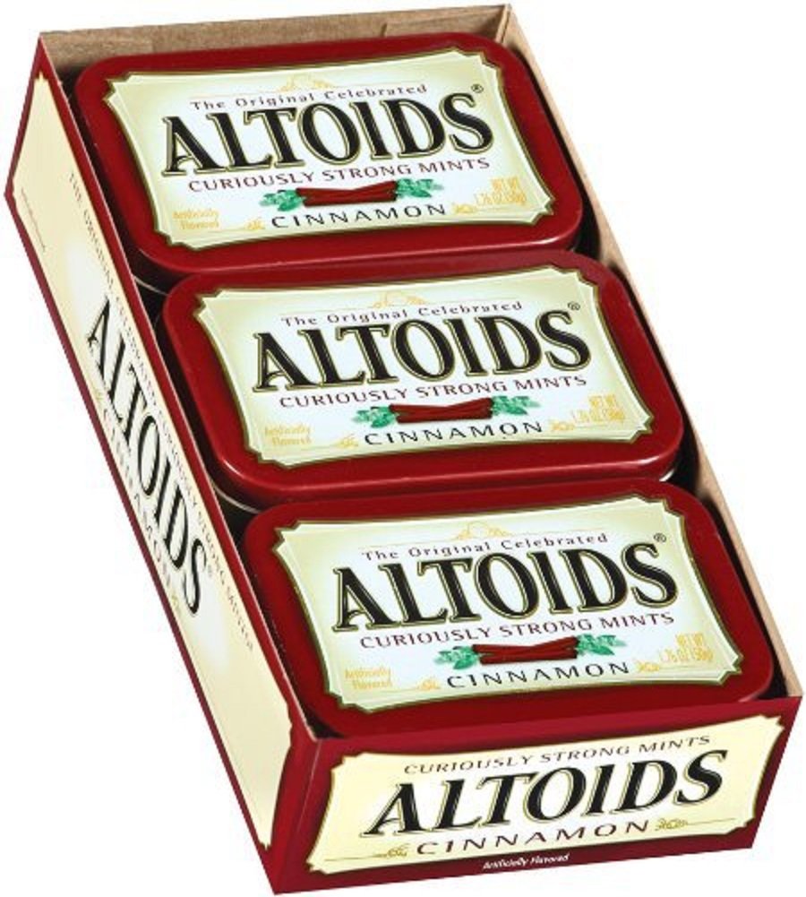 Altoids Cinnamon mints tin delivers bold flavor for fresh breath and on-the-go refreshment.