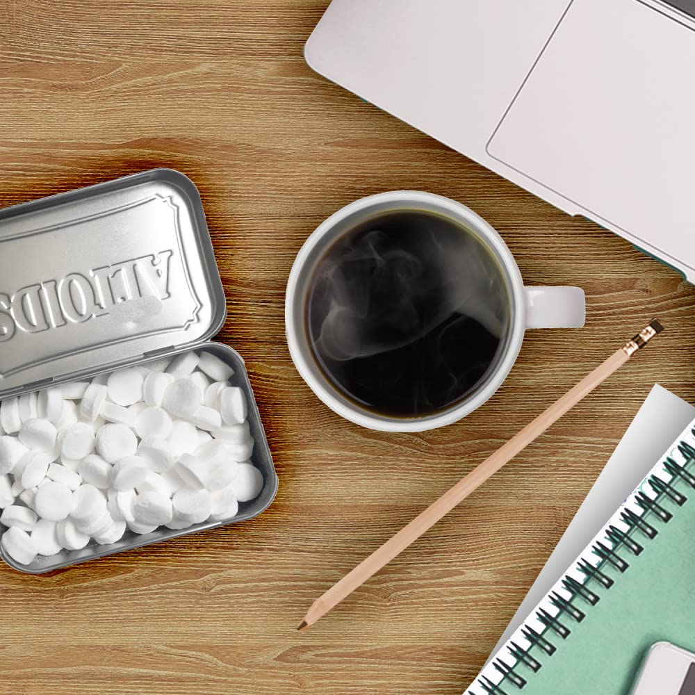 Altoids peppermint mints with curiously strong flavor for confidence.