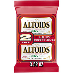 ALTOIDS Peppermint tin front view with two-pack for on-the-go fresh breath.