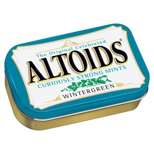 Wintergreen Altoids mint provides a bold, refreshing sensation.