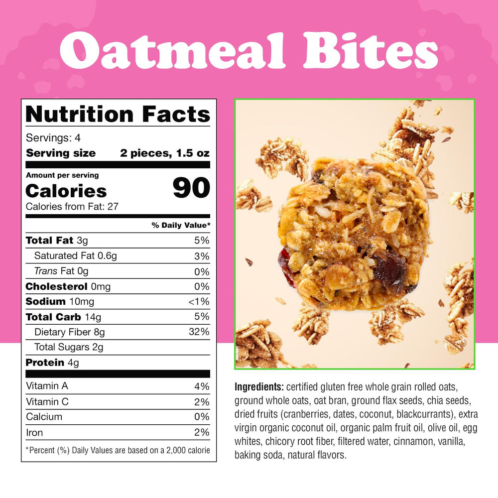 Close-up of Alyssa’s Oatmeal Bites showing a soft, chewy texture.